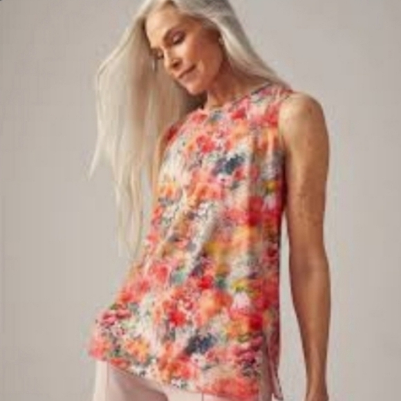 Athleta zephyr refined renewed bloom floral sleeveless tank top - Picture 1 of 14